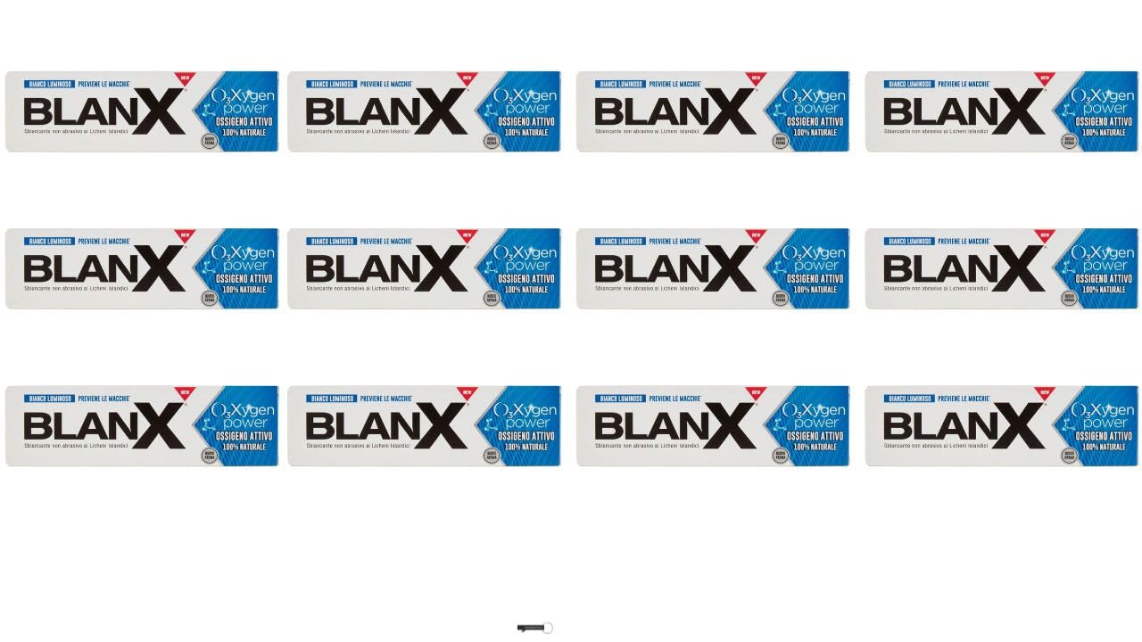 BlanX O3Xygen Power Zahnpasta, 12er Pack, Aktiver Sauerstoff für strahlend weiße Zähne, 75 ml,+ italy shop free keyring