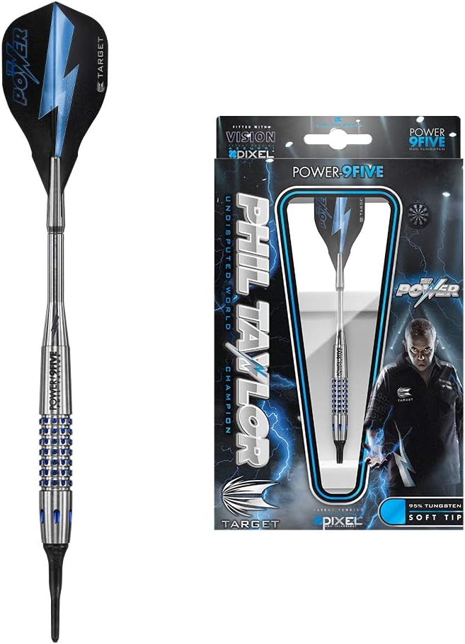 Target Darts Phil Taylor Power 9-Five Gen 1 18G 95% Tungsten Soft Tip Darts Set