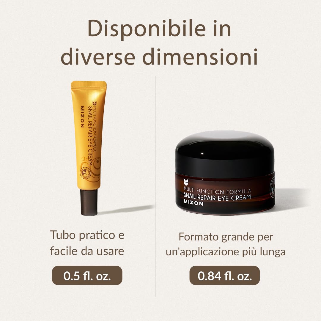 [MIZON] SNAIL REPAIR EYE CREAM (25ml) Cura coreana - Crema contorno occhi rigenerante - Anti-invecchiamento & correttore - Brillante e compattezza - Estratto di bava di lumaca