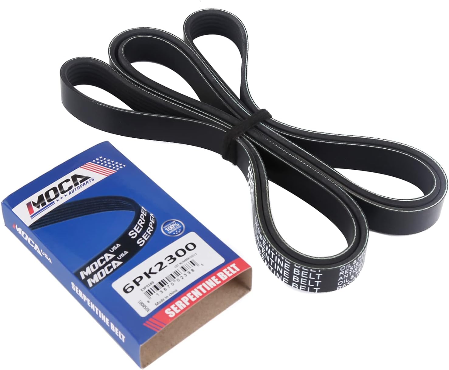 MOCA 6PK2300 EPDM Serpentine Belt Fits 2005-2009 for Buick Allure 3.8L & 2002-2006 for Chevrolet Trailblazer EXT 4.2L & 2004-2005 for GMC Envoy XUV 4.2L & 2006-2009 for Pontiac Torrent 3.4L
