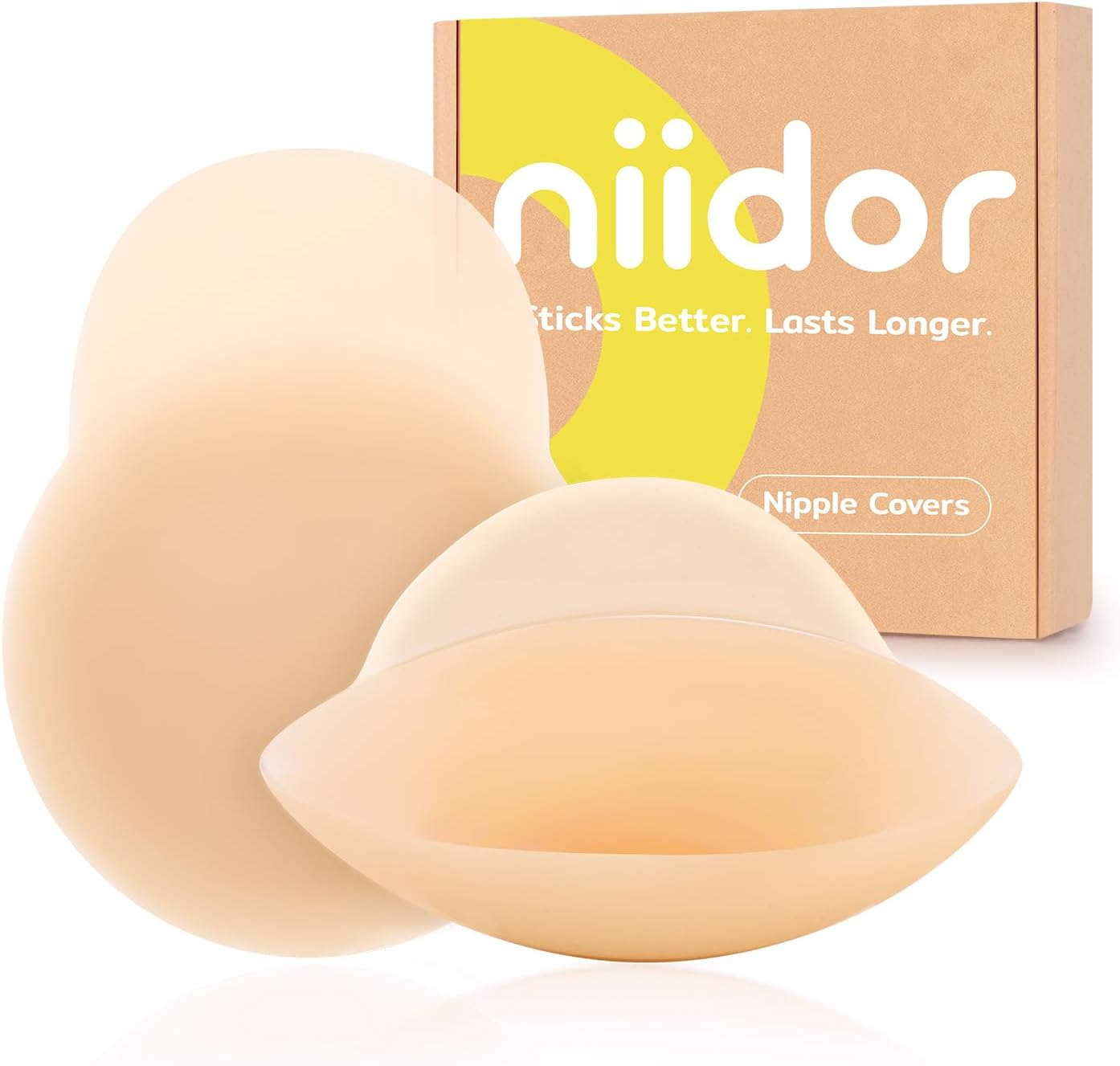 Niidor Nipple Covers for Women with Lifting Seamless Reusable Silicone Breast Petals Round