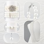 19 Pcs Pearl Collier Boucles d'oreilles Set pour femmes filles 1920s Faux Pearl Collier Simulé Pearl Bracelet déguisement perles accessoires pour cadeau mariage