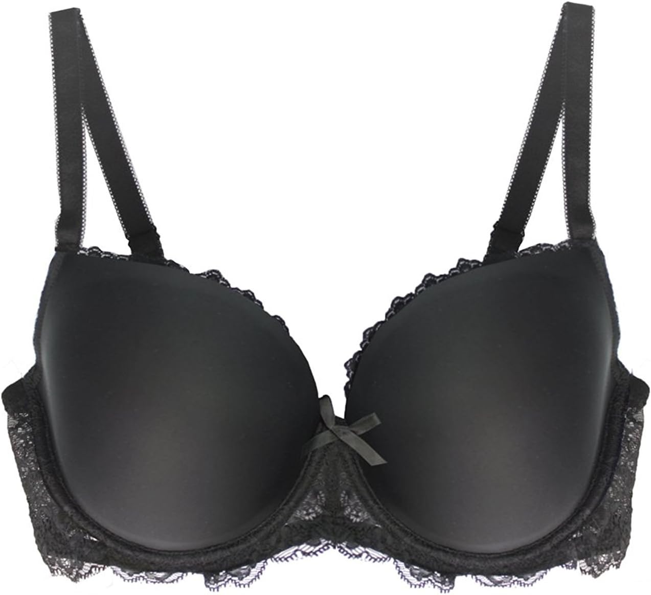 MIERSIDE Women's Plus Size Sexy Black/Beige Bra with Lace