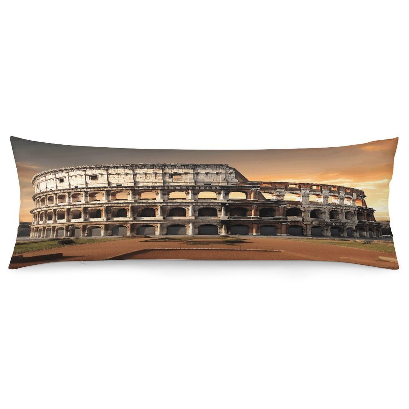 Ancient Colosseum Body Pillow Cover Super Soft and Cozy Body Pillowcase Long Side Hidden Zipper Pillow Cases Breathable & Cozy Pillows Case Cover for Fall Winter 19x53 in