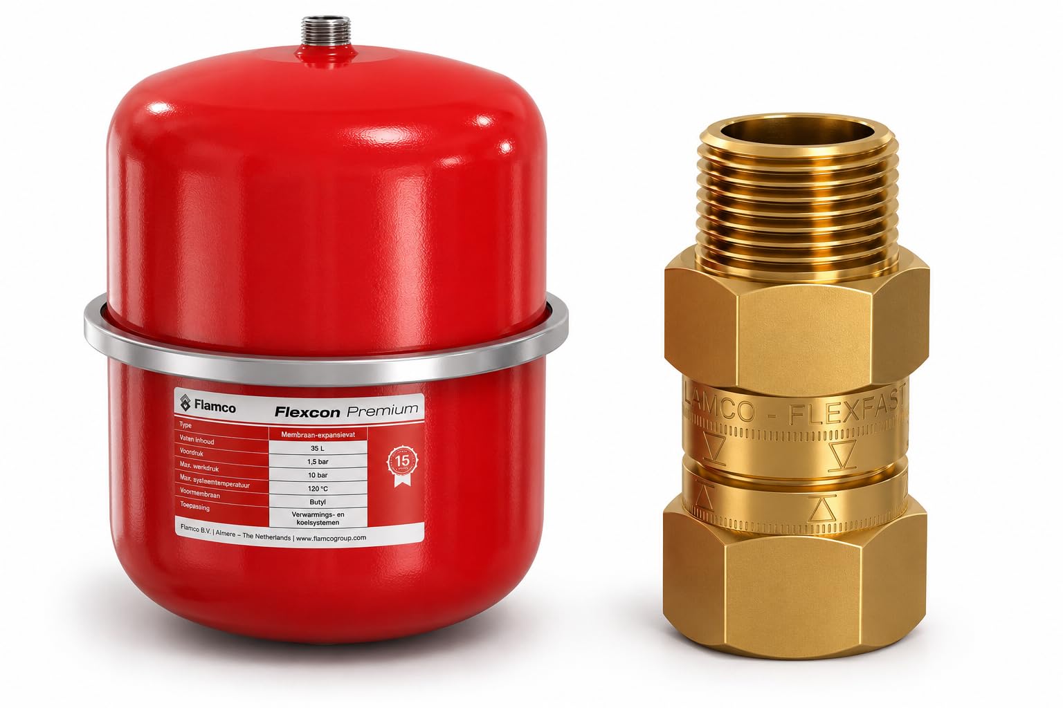 Vase d'expansion Flamco Flexcon Premium 25L contre les baisses de pression de chaudière
