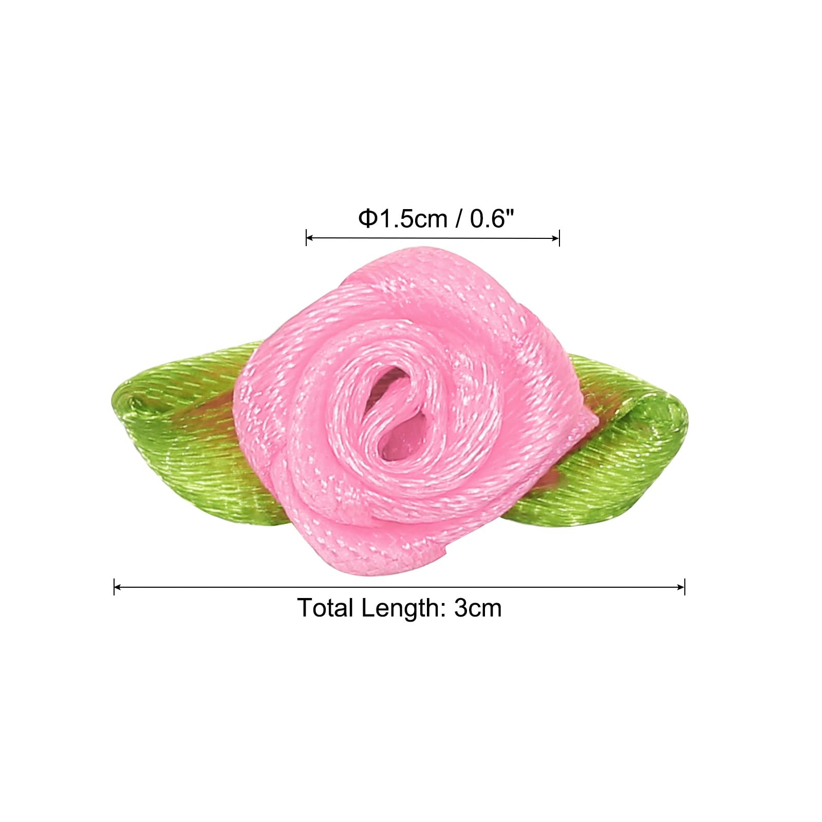 PATIKIL 15mm Tiny Satin Ribbon Rose - Image 2