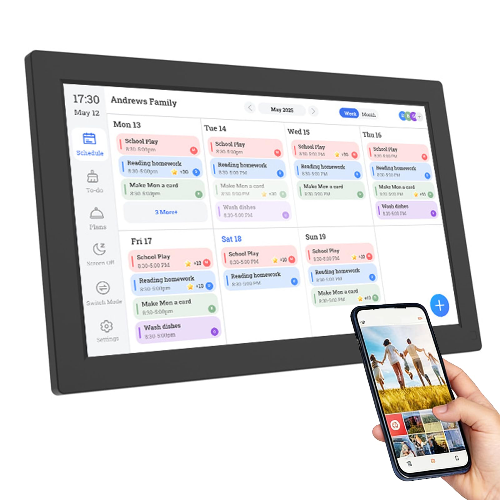 Amazon.co.jp: 15.6 インチデジタルカレンダー、スマート WiFi 