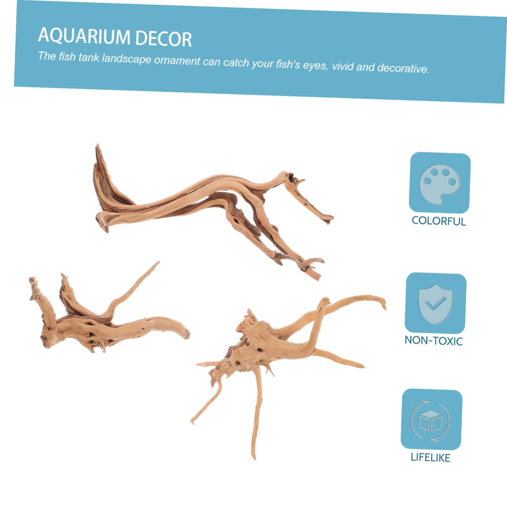 Yardwe 3piezas Troncos Flotantes De Madera para Acuario Decoración Natural para Peceras