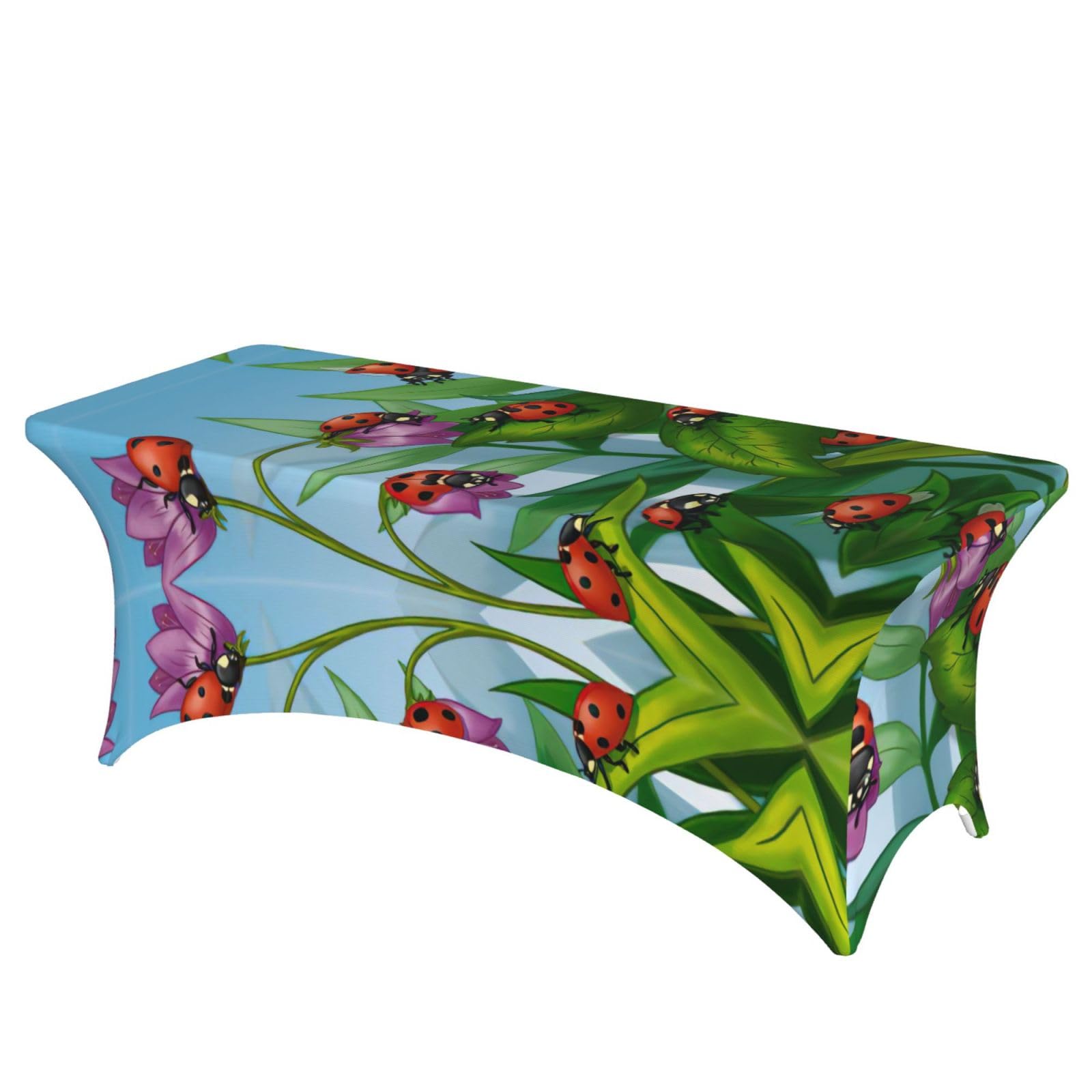 Housse table élasthanne coccinelle pour décoration fête et anniversaire 1,8 m
