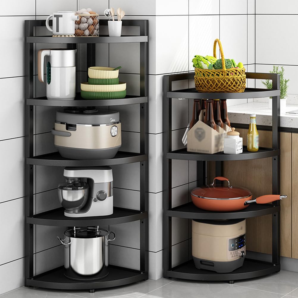 Organizador de ollas y sartenes, Niveles de Altura Ajustable, Organizador de Tapa de ollas, Organizador de Almacenamiento para Cocina, encimera, gabinete, Organizador de,Negro,4