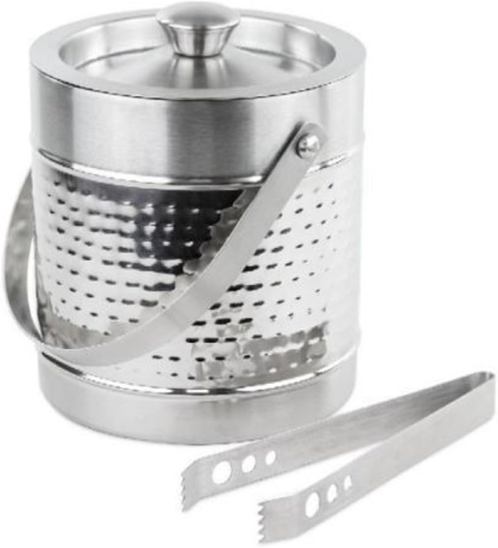 Ice Bucket Double Wall Insulated Lid Premium Stainless