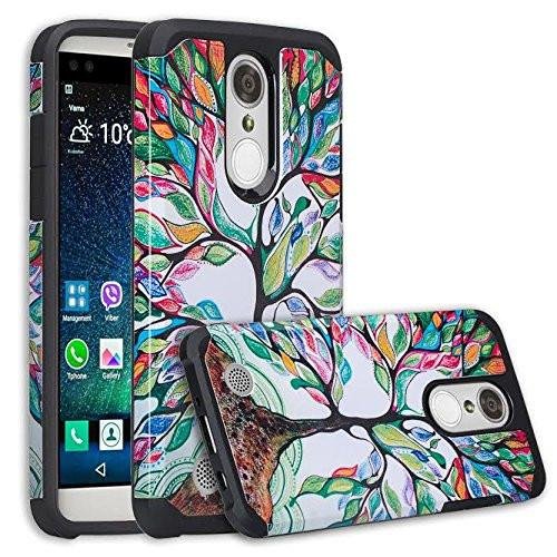 SPYCASE Silicone Shock Proof Case for LG Aristo 2 Plus, LG Aristo 2/Risio 3/Rebel 3/Zone 4/Tribute Dynasty/LG K8 2018 Dual Layer Protective Cover for Girls Women - Colorful Tree