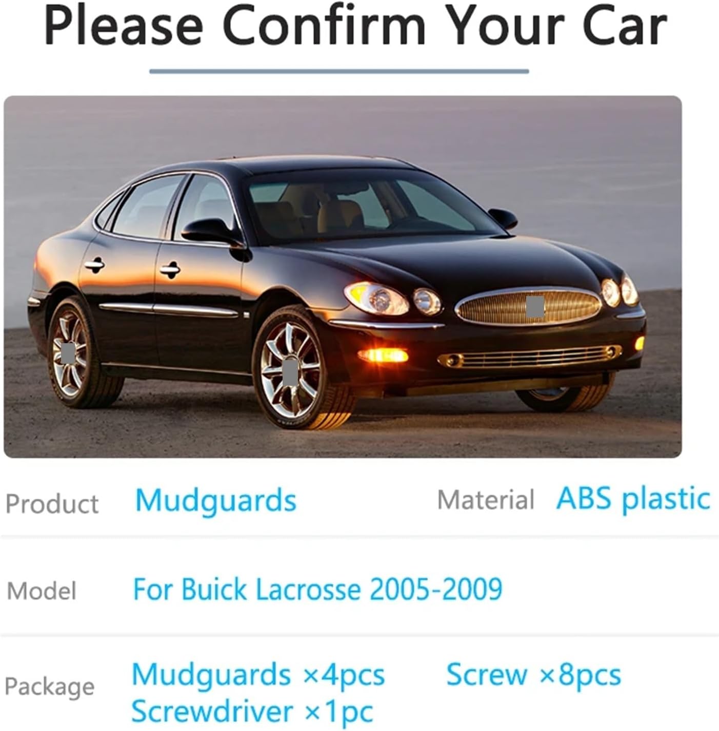 MudFlaps For buicks Lacrosse Allure 2005~2009 Front Rear Mudguards Splash Guards fenders Wheel Protector Car Mud Flaps Accessories