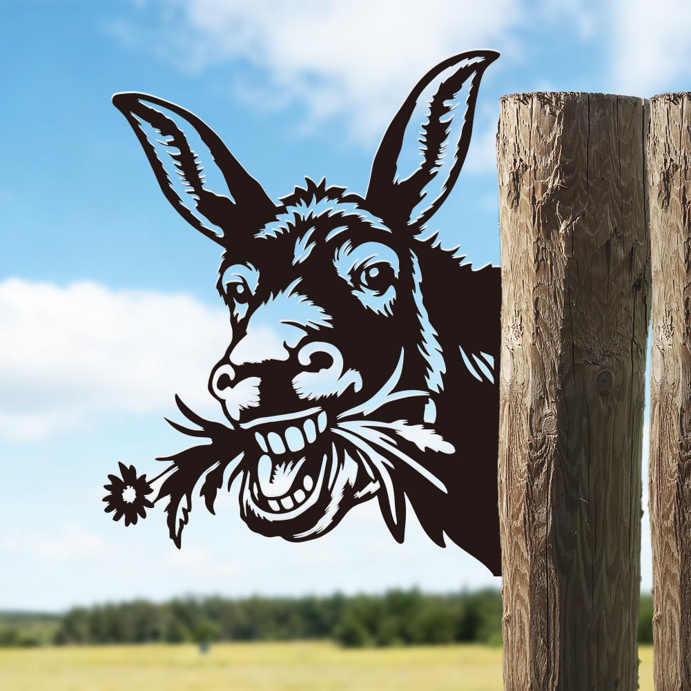 DOODLREAM Donkey Metal Garden Stakes, Black Silhouette Animal Decor for Outside, Double-Side Metal Art Ornament for Yard, Lawn, Patio, Pathway, Outdoor Garden Decor — image 1