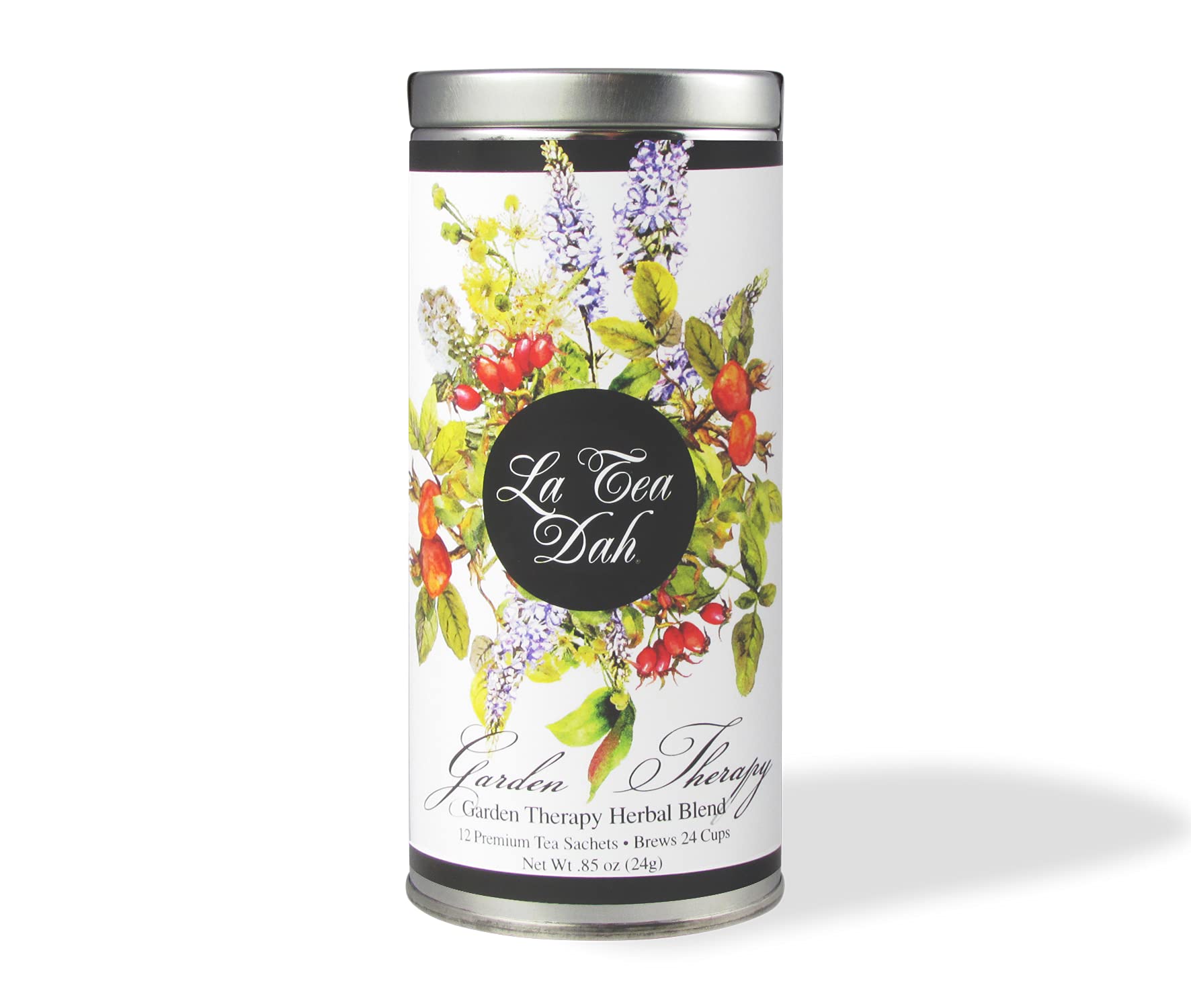 Garden Therapy Herbal Tea by La Tea Dah, Caffeine Free Tulsi Tea Made with Tulsi (Holy Basil), Spearmint, Rose Hips, Lemon Myrtle & Linden Flowers,