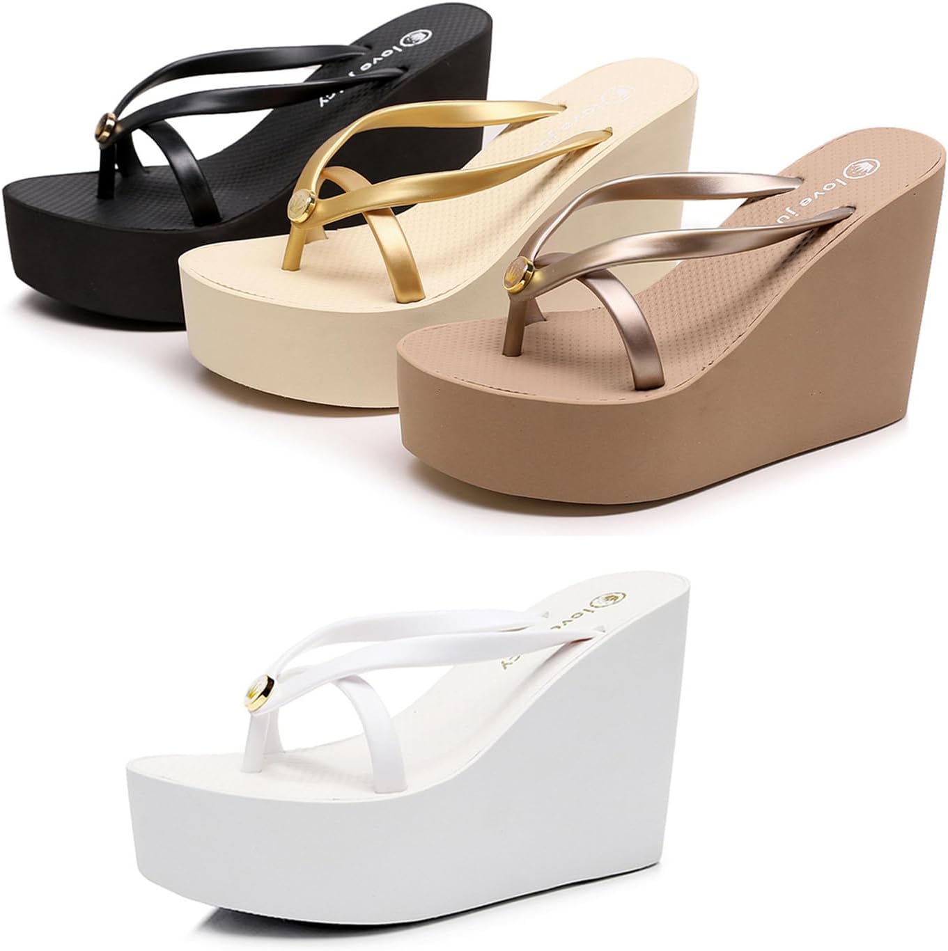 Women's Elastic Lace-Up Slip On Platform Wedge Flip Flop Fashion Round Peep Toe Non-Slip Platform Heighten Clip Toe Flip Flop Summer Leisure Vacation Beach Sandals - Image 7