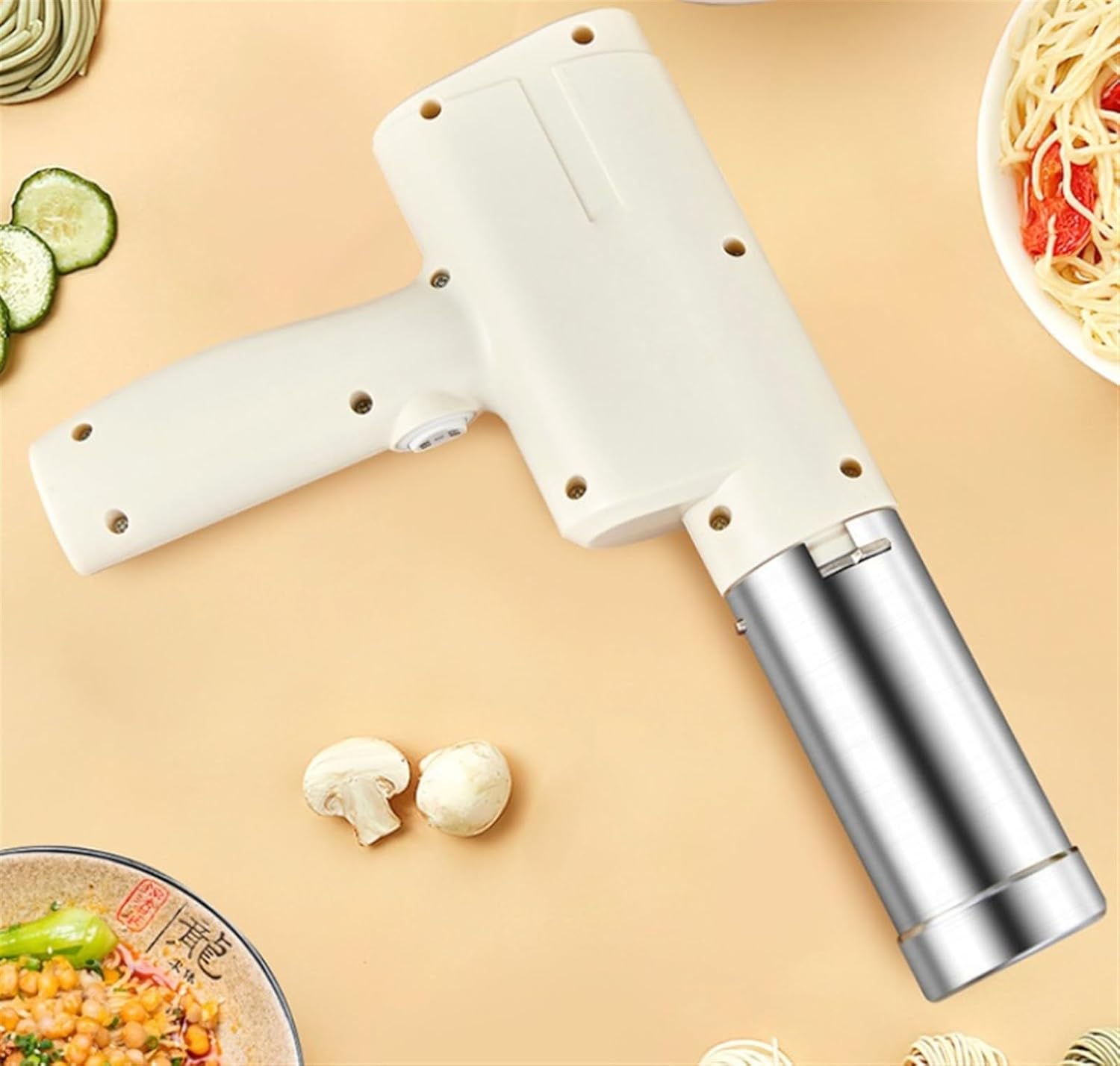 Noodle Machine, Electric Pasta Maker Handheld Noodle for Making Fresh At Home Portable Homemade Spaghetti Ramen