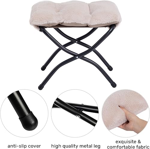 Miniatura 379 de HollyHOME - Silla perezosa grande de tela para sala de estar, silla de lectura, acogedora silla de descanso con reposabrazos, sofá de ocio, color