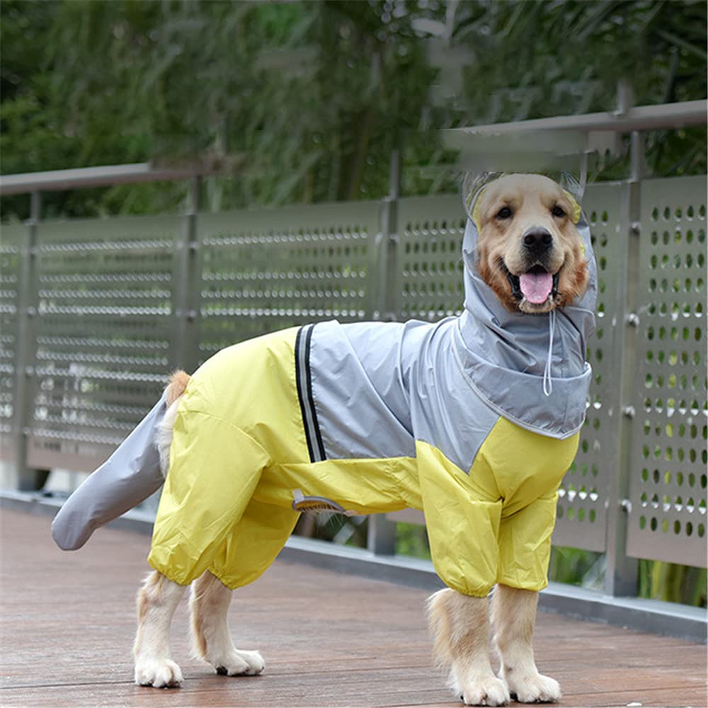 Impermeable para Perros, Impermeable Reflectante for Perros Grandes, Ropa for, Monos for Mascotas, Impermeable, Chaquetas Impermeables for Exteriores(Yellow,4XL)