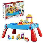 MEGA BLOKS First Builders Toddler Blocks Toy, Build n Learn Portable Activity Table with 30 Pieces and Built-in Storage, Blue, Kids Ages 1+ Years (Amazon Exclusive)