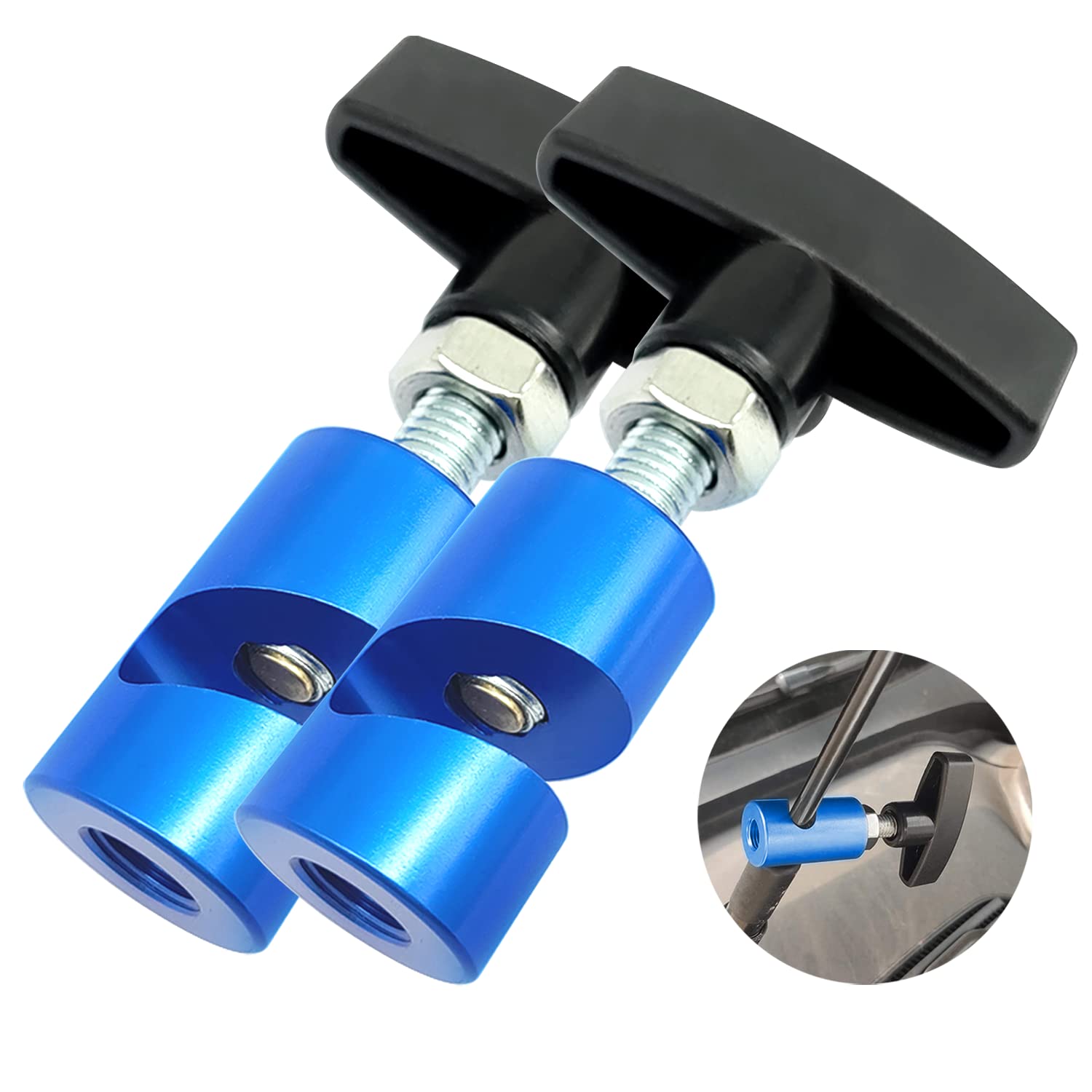 ZKTOOL 2PC Lift Support Clamp with Brass Core Protection, Hood Strut Clamp and Spark Plug Caliper 2-in-1 Tool, 14mm Spark Plug Gap tool, Hood Lift Support Clip, Car Hood Clamp for Universal.…