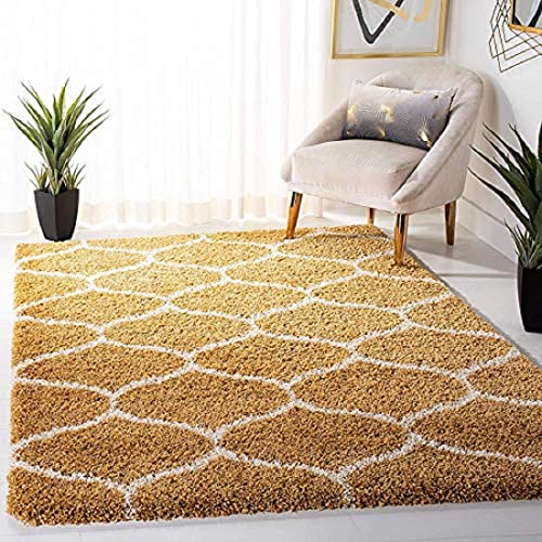 Image of Shaggy Carpet for Living Room 10X14 FEET Fluffy Plush Area Rug, Thick Fur Floor Carpet Modern Cozy Rug for Home Decor, Kids Room Bedside Hall, Durable Comfortable Shaggy Rug (Gold)