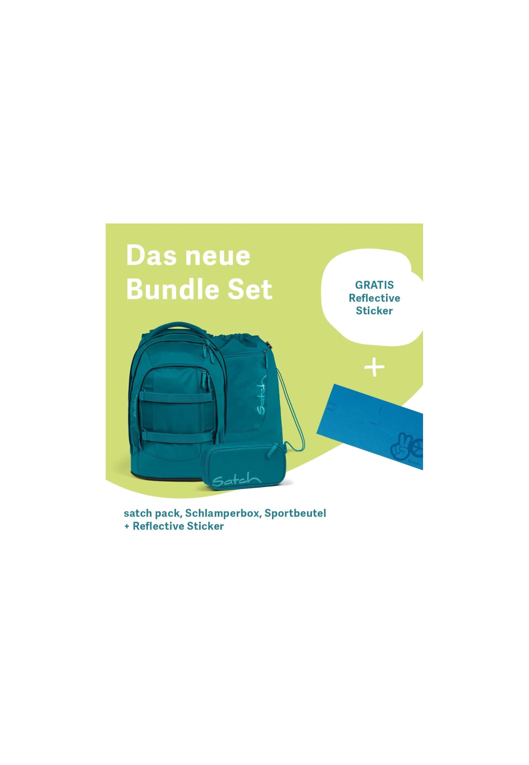 Satch Pack Bundle Schulrucksack-Set ab 5. Klasse ergonomisch 4-teilig 30L Stauraum standfest Organisationstalent Deep Petrol - Petrol