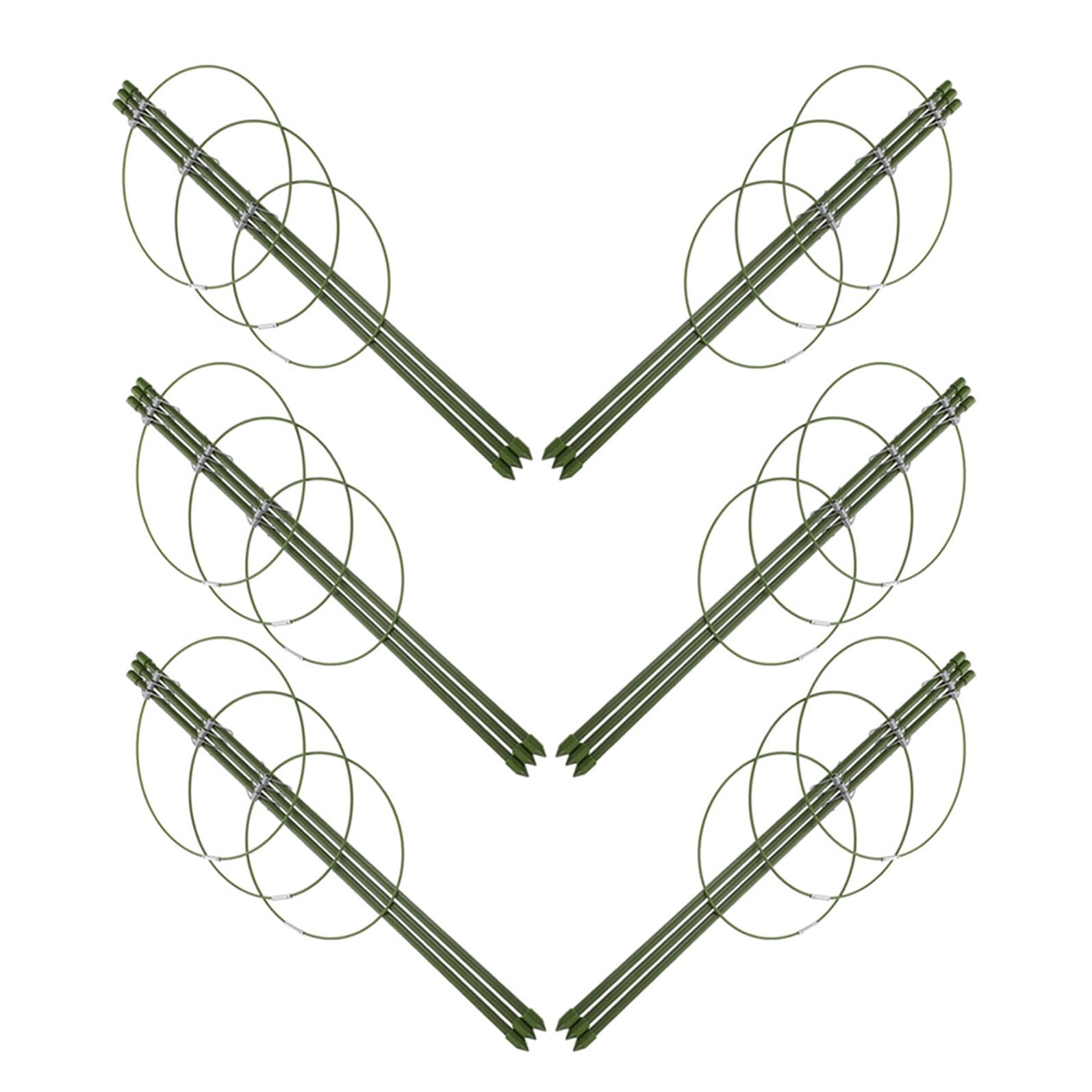 SHINEOFI Set da 6 Gabbie per Pomodori in Plastica 45 CM Traliccio per Piante Rampicanti da Balcone Struttura di Supporto per Orto e Giardinaggio Interno ed Esterno