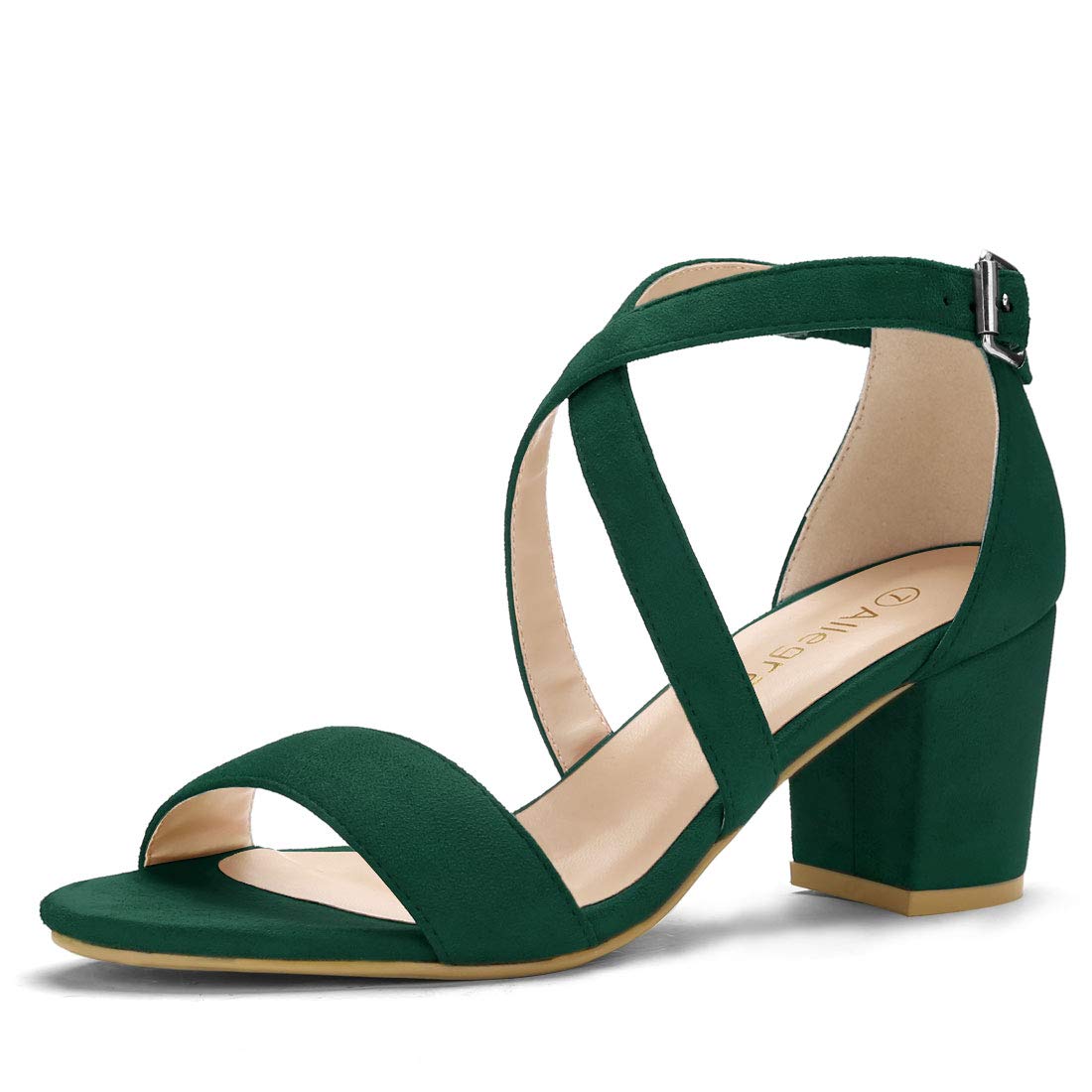 Allegra K Crisscross Ankle Strap Block Heel Sandals Sandalia de tacónMujer
