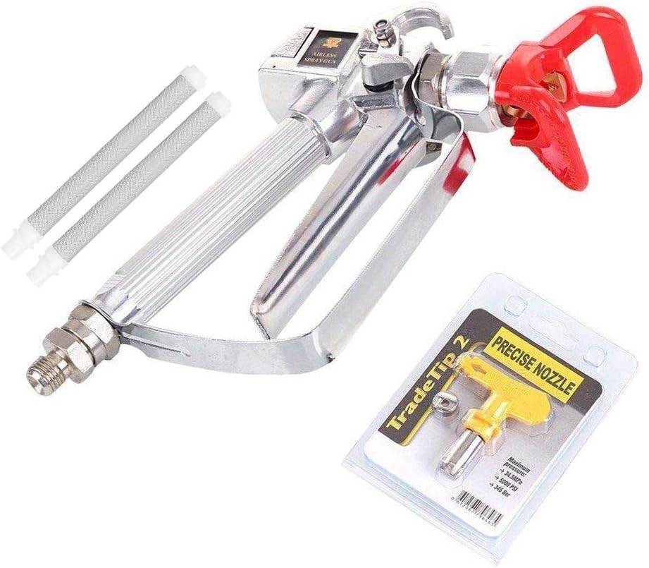 Airless Spray Gun High Pressure with 517 Tips and tip Guard,2 x Airless