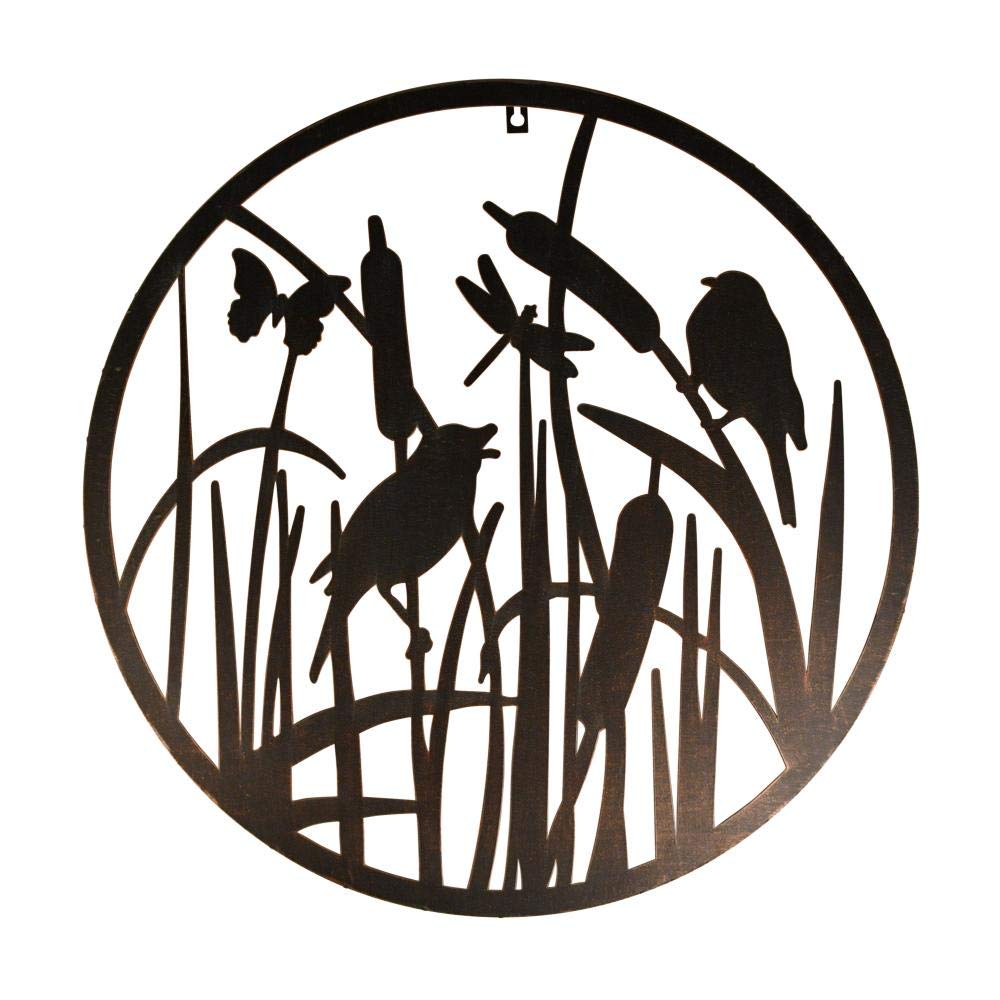 Esschert Design USA TT216 Decorative Cattail/Wetlands/Marsh Wildlife Wall Art, Brown
