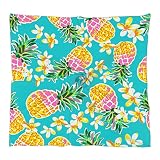 Tavisto Tropical Pineapple Square Silk Hair Scarf for Women, Lightweight Summer Head Scarf for Girls Wedding Travel Yoga Handkerchief Shawl Sunscreen Scarves Hair Accessories 23.6 Inches
