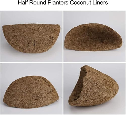 Miniatura 2 de 2 piezas de cestas colgantes de coco para maceta, tapete de cesta de flores, semicírculo de fibra de coco de repuesto para maceta de jardín