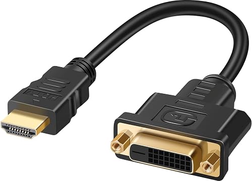 HDMI to DVI Adapter Cable, Bi-Directional HDMI Male to DVI-D (24+1) Female Converter Cord 1080P DVI to HDMI HD Video Adapter Wire for HDTV, PC, Xbox, Blue-ray DVD, A/V Receivers