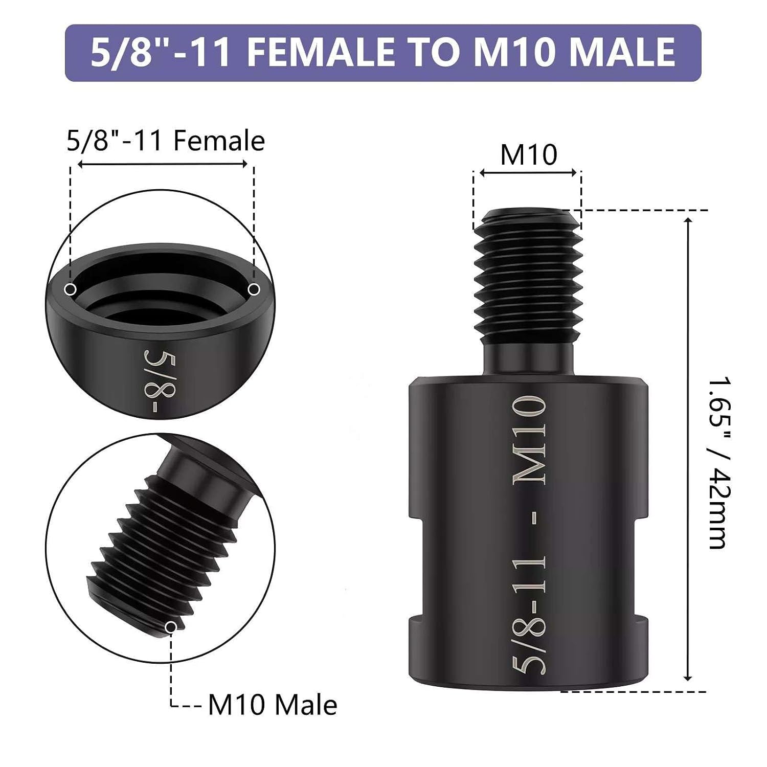 4pcs Grinder Converter Adapter 5/8-11 to M10 M14 Male Screw Thread Adapter for Angle Grinder Parts