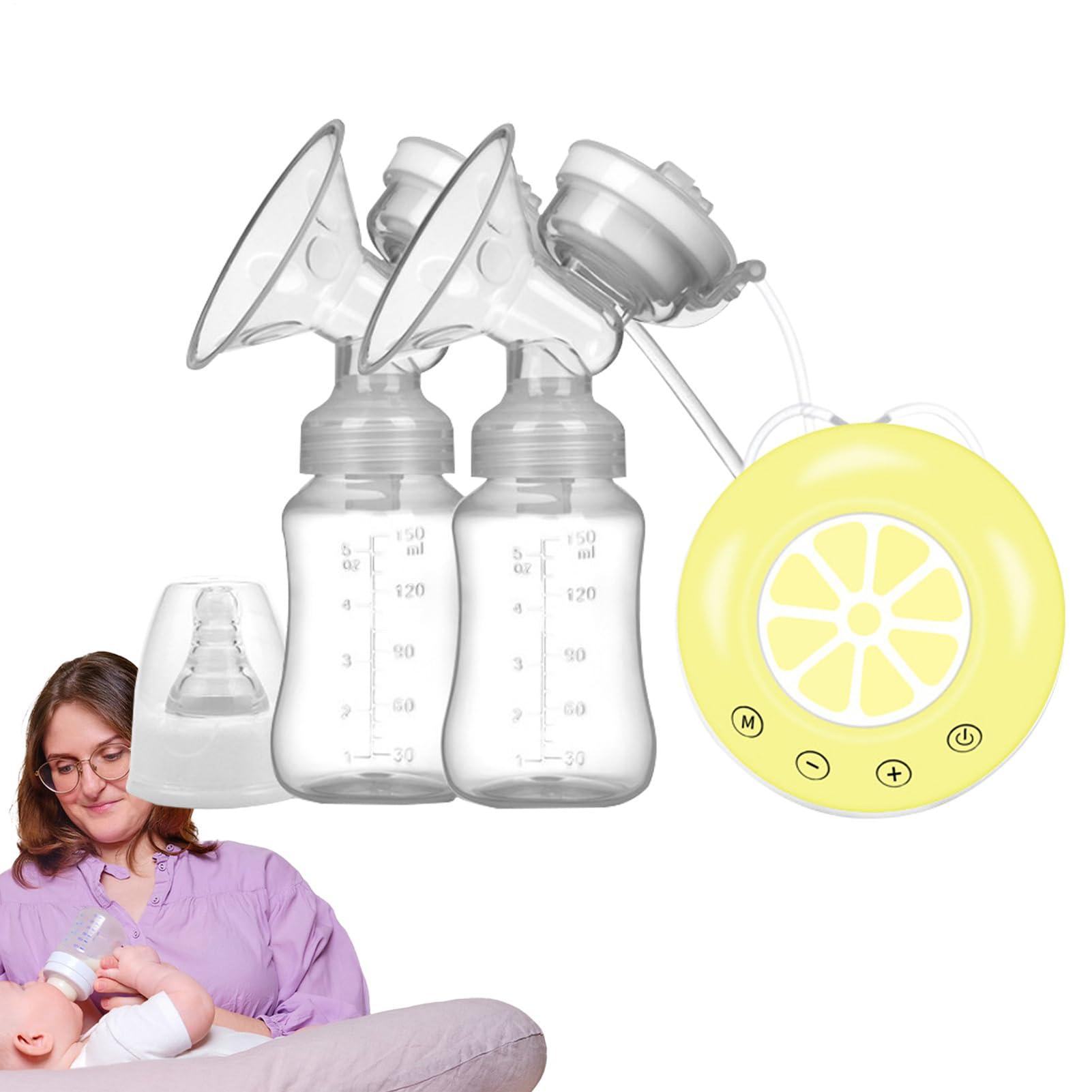 Tiralatte elettrico – Dispositivo di portatile, estrattore regolabile per allattamento, silenziosa macchina ricaricabile (design confortevole in silicone) | Collettore di latte alimentato