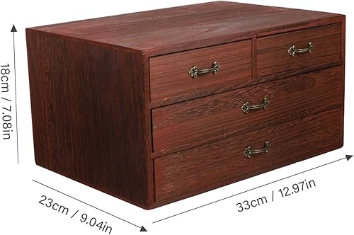 Miniatura 3 de DECHOUS Contenedor de artículos diversos, estuche de almacenamiento de té, caja de almacenamiento multiusos con cajones para cocina del hogar