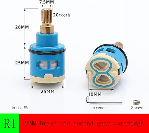 Miniatura 2 de 182225262833351.575 in Cartucho de cerámica de repuesto para grifo de cerámica de una sola manija, X-25MM