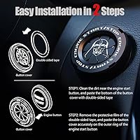 Vista 100 de Tybasthe Cubierta giratoria para botón de oprimir arranque y apagado de motor de automóvil, calcomanía de Batman, decoración interior, cubierta