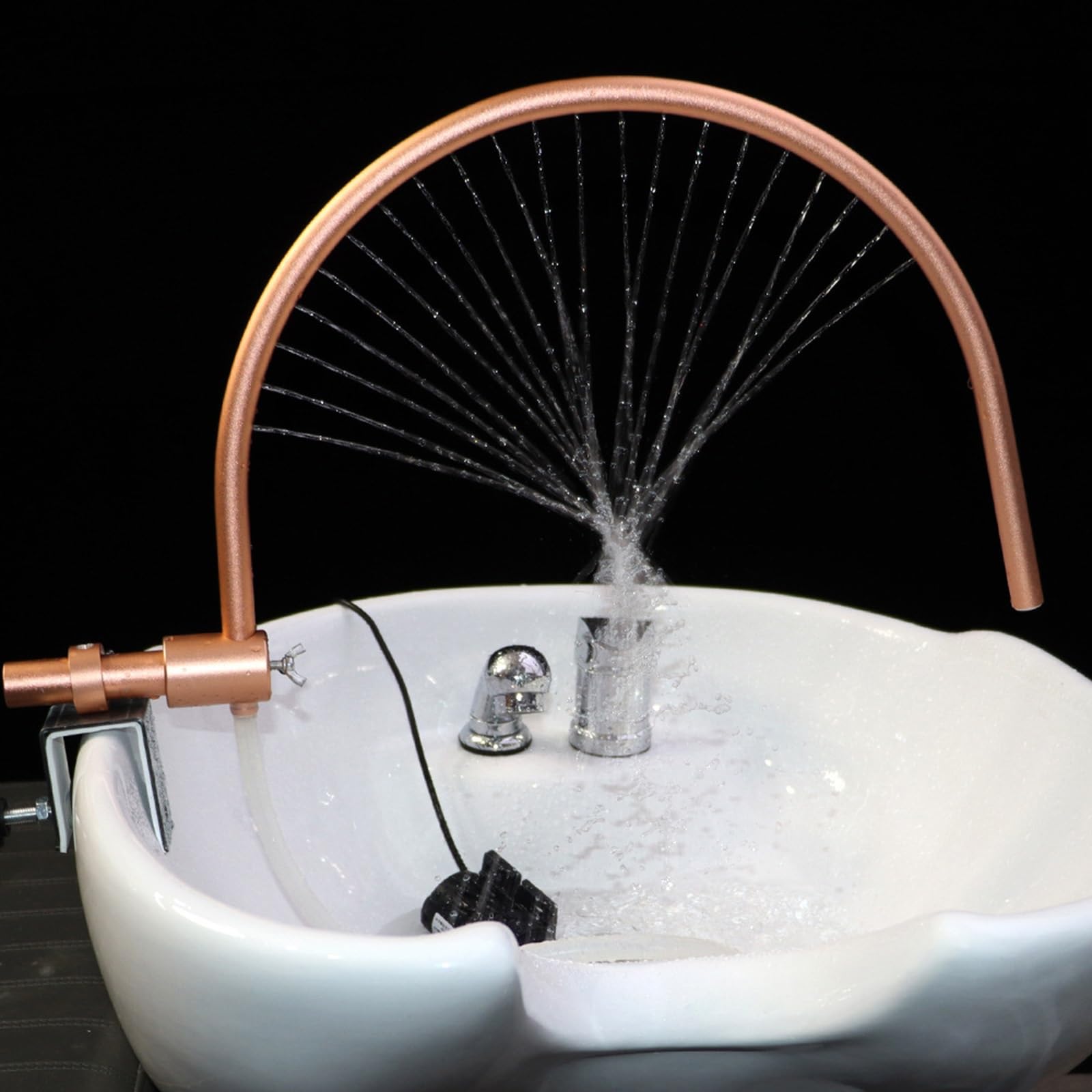 Head Spa Water Circulation Frame Portable 180° Adjustable Shampoo Bed Accessories Shampoo Bowl Waterfall Frame for Massage Salon and Home Use