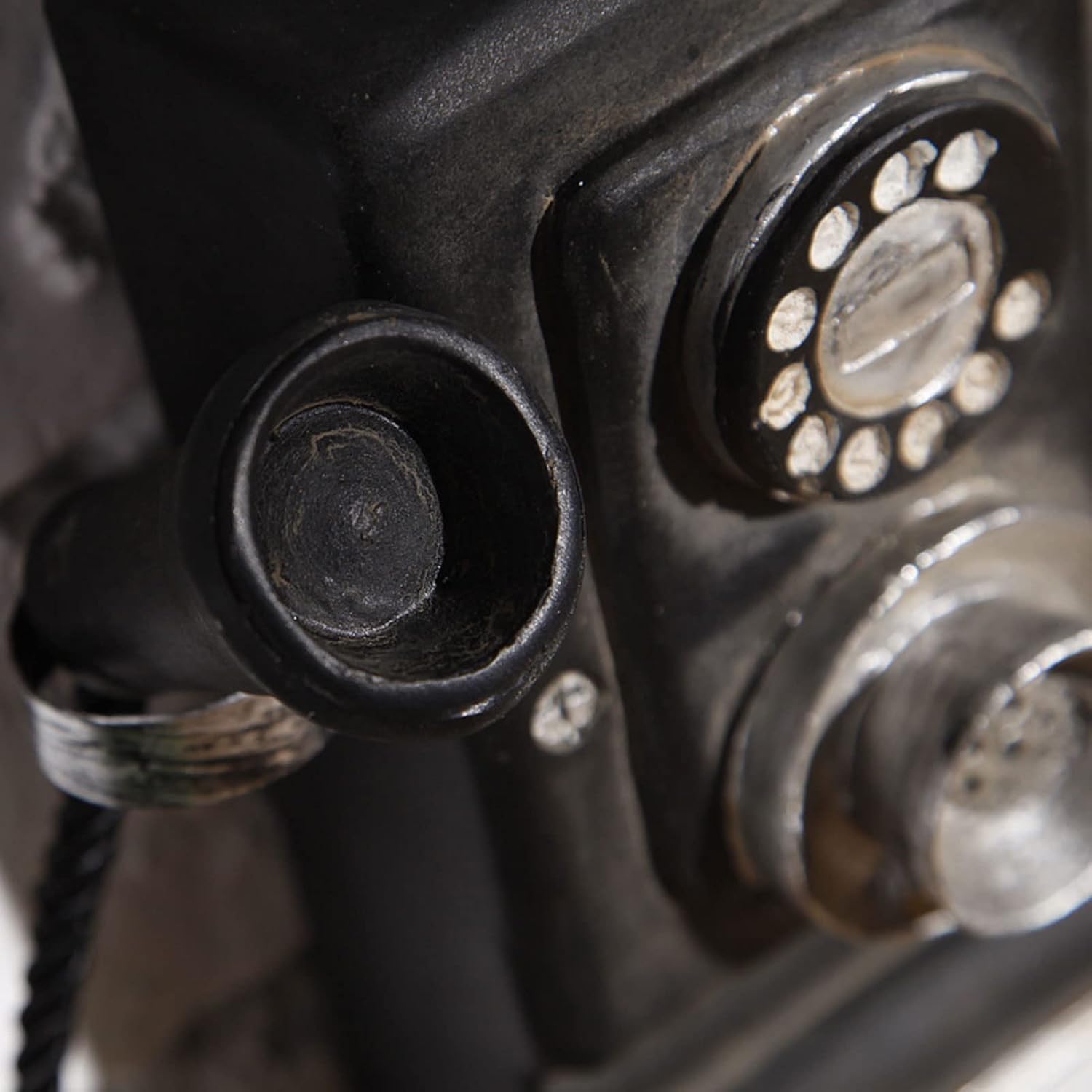 Fixed Phone Old Retro Button Push Phone Fixed Classic Resin Wired Phone Ornament Accessories for Home Office