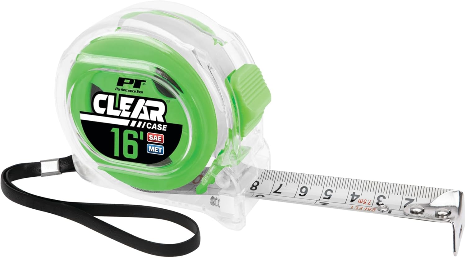 Performance Tool W5038 Clear Tape Measure Set - 16ft. x 3/4in. and 25ft. x 1in. (Pack of 2), Highly Accurate, Impact Resistant