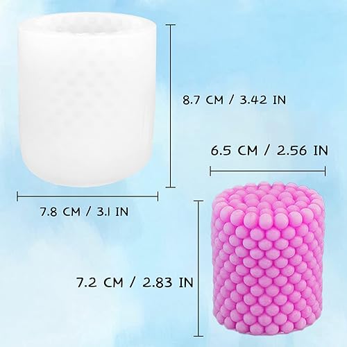 Miniatura 8 de Moldes cilíndricos de silicona para hacer velas, moldes de fundición de resina de pilar para resina de jabón, flores, insectos, fabricación de cera