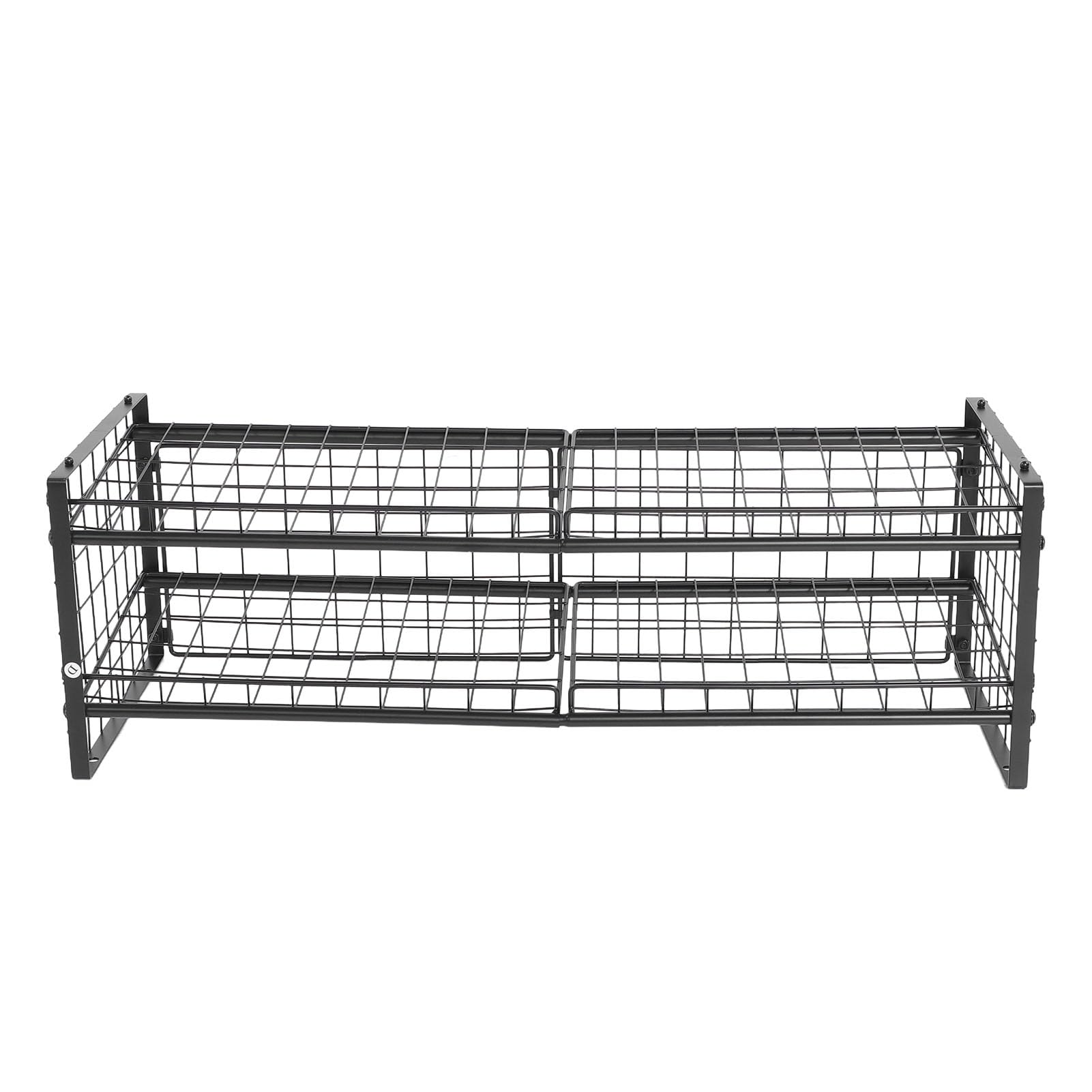 Organizador de Latas Apilable de 2 Niveles, Estante de Almacenamiento Ajustable de Acero Al Carbono con Capacidad para 64 Latas, con Diseño de Estante Inclinado para