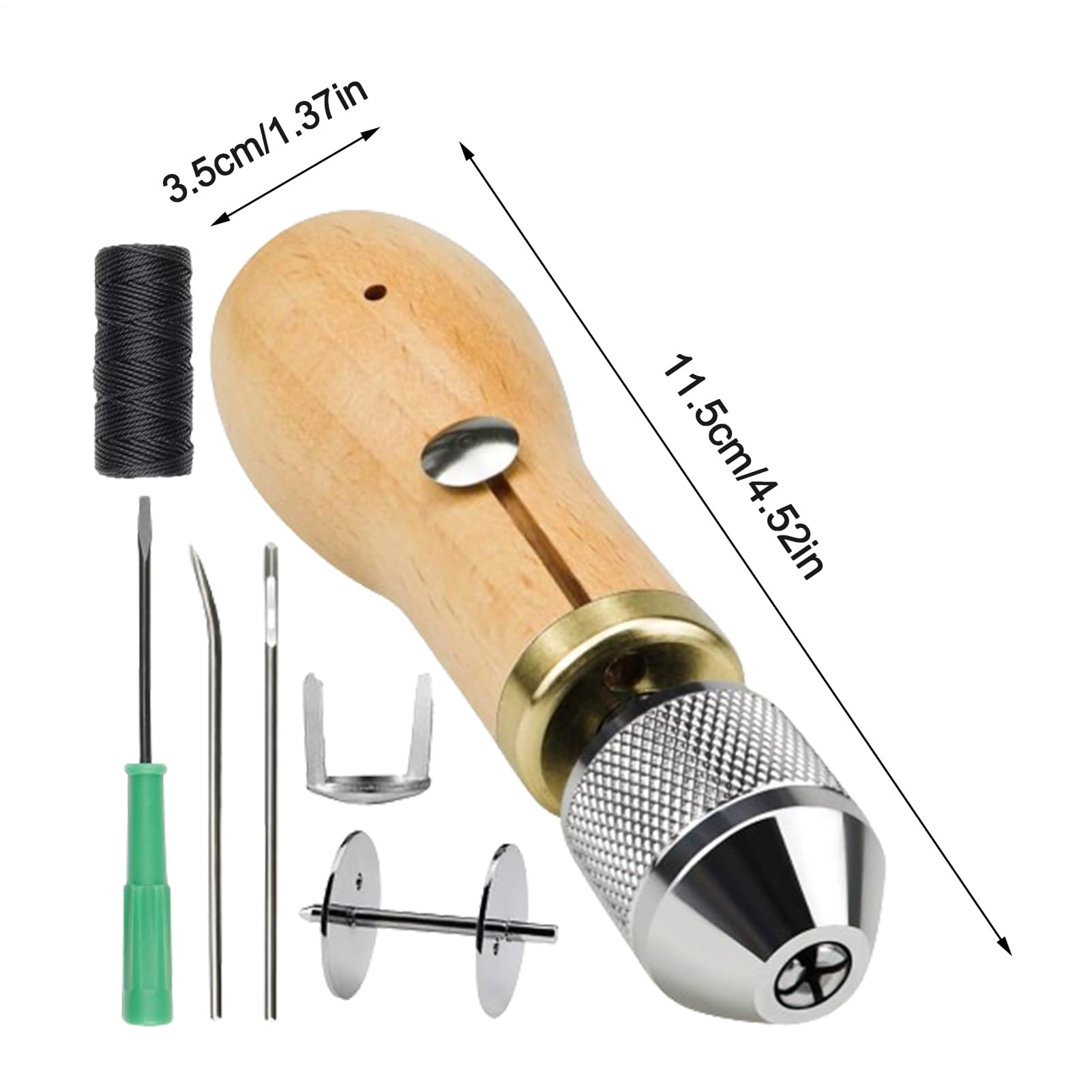 Kit Da Cucito Per Tappezzeria E Pelle - 13 Pezzi Con Ago Curvo, Punteruolo, Filo Resistente, Forbici E Accessori Per Riparare Scarpe, Borse, Mobili