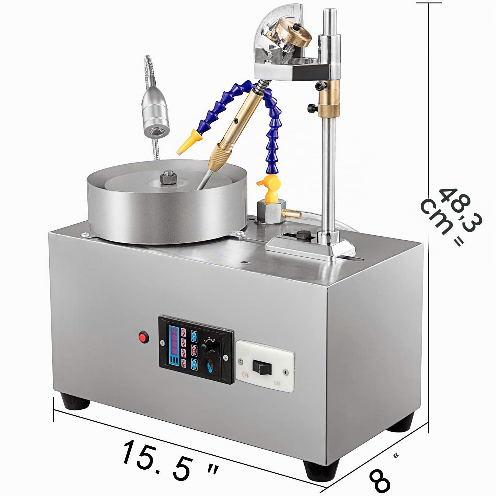VEVOR Polisseuse Gemmes Machine de Polissage de Bijoux 2800RPM Machine de Polissage de Roche à Facettes Gemmes Machine de Polissage de Tampon Polisseuse de Roche