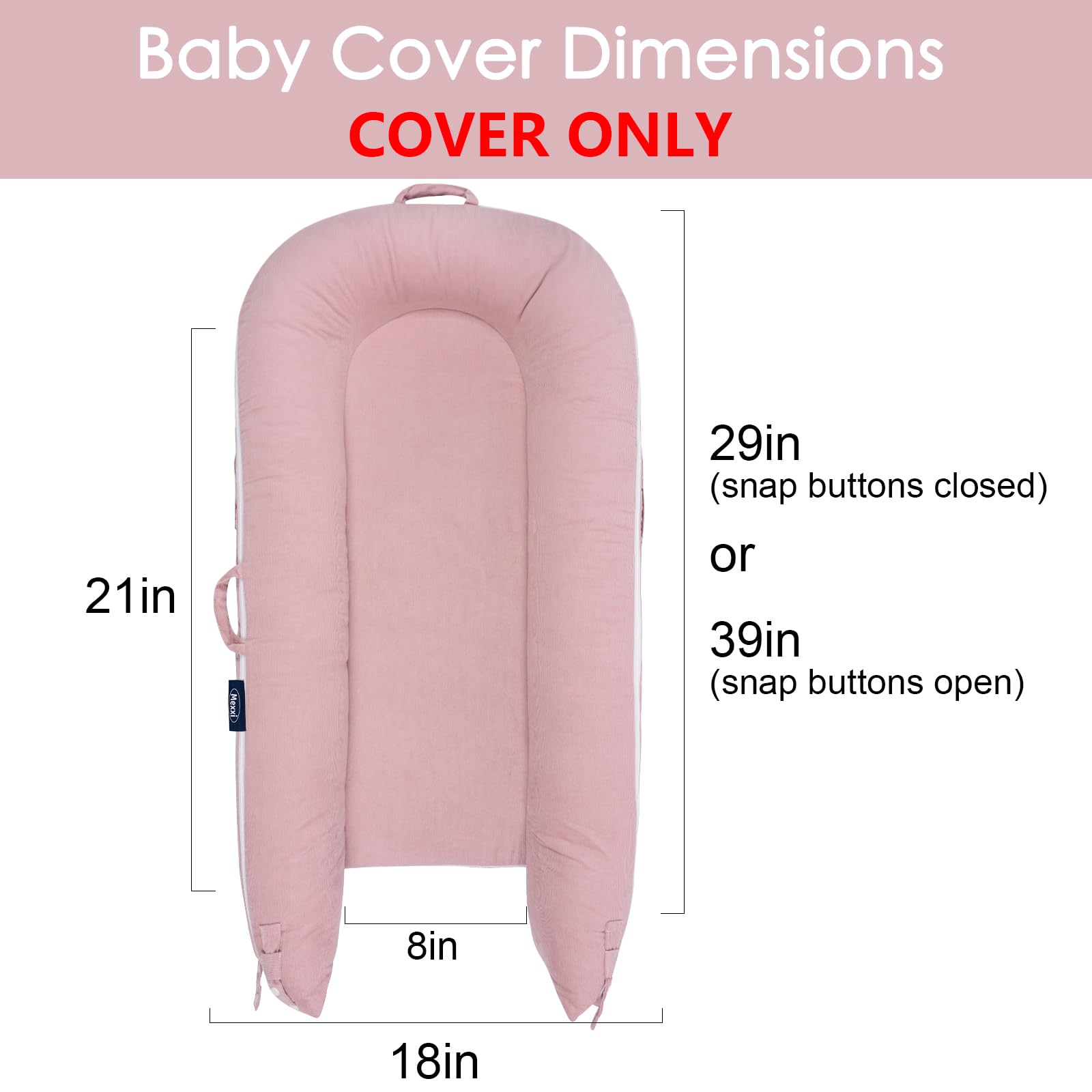 Waterproof Corduroy Lounger Cover for Dockatot Deluxe+ Docks | MEXXI Breathable Cotton Baby Lounger Extra Cover | Hypoallergenic Baby Nest Replacement Cover (Cover Only) (Flamingo)