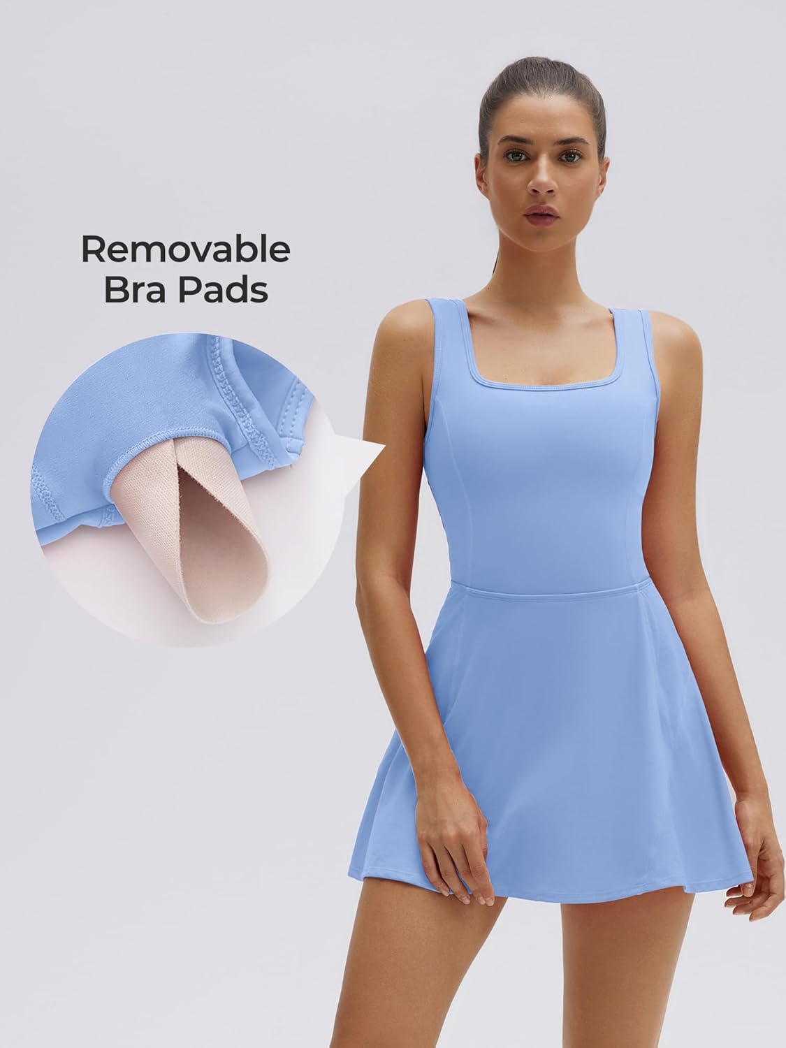 SUUKSESS Tennis Dress with Shorts Underneath Easy Peasy Athletic Dress for Women Golf Workout Active Dresses