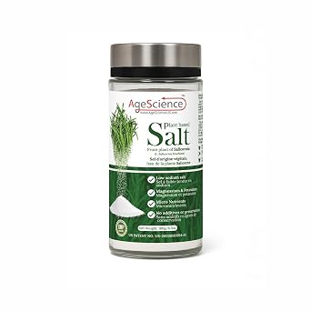 AgeScience 50% Low Sodium Salt Substitute, Plant Based Mineral Salt, Vegan, Sea Bean/Salicornia with Real taste, 100% Natural and Pure, No Additives