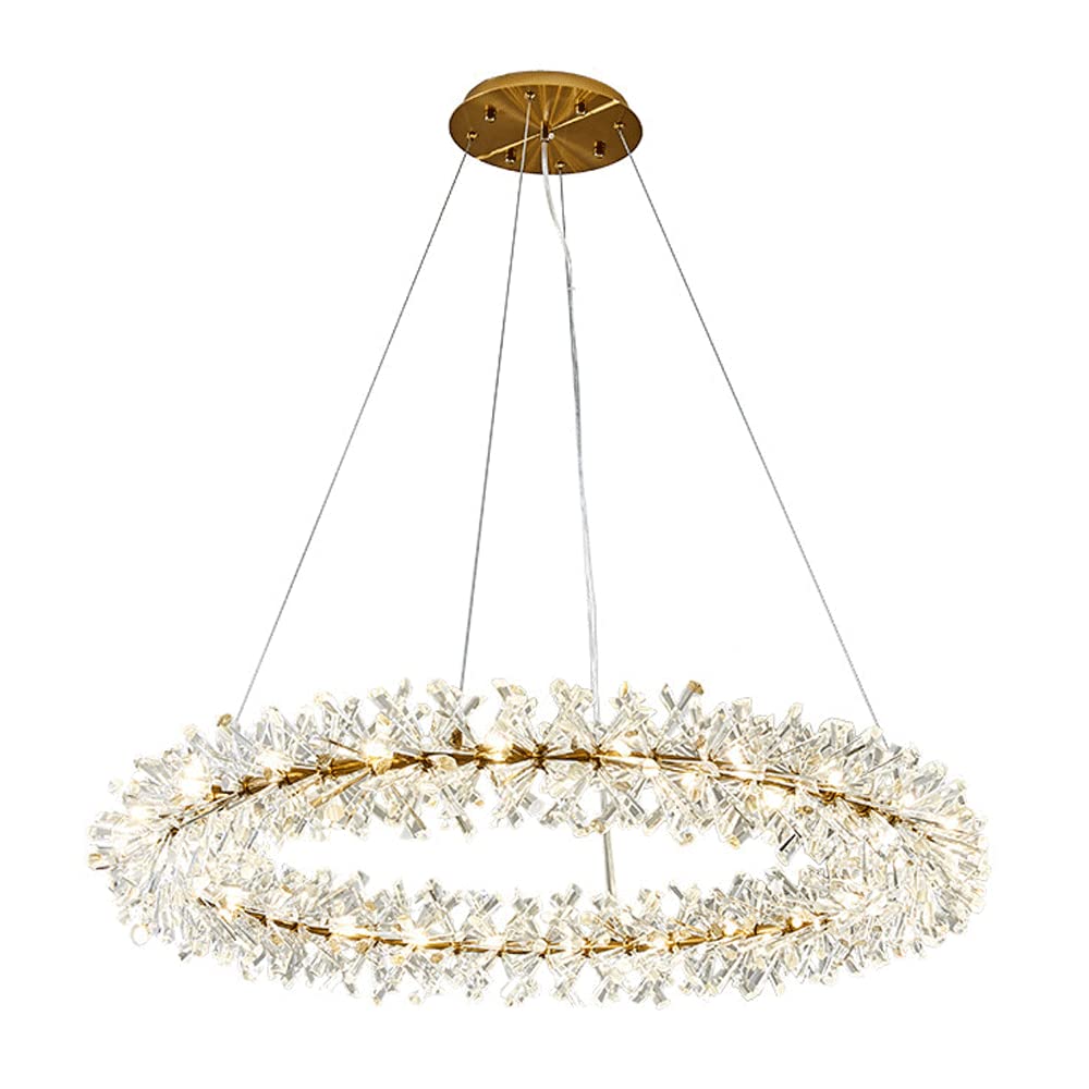 HYJAUSXB Ceiling Light Chandelier LED Simple Island/Bathroom/Kitchen Dining Room/Living Room/Decorative Hanging LightsDining Room Round Crystal Dimmable